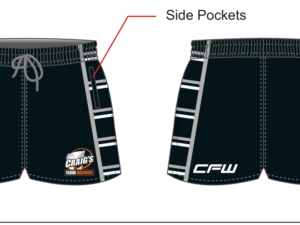 Craigs Custom Black-Grey AFL Shorts