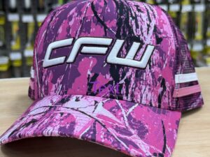 CFW Trucker Cap- PINK CAMO WHITE LABEL PONY TAIL